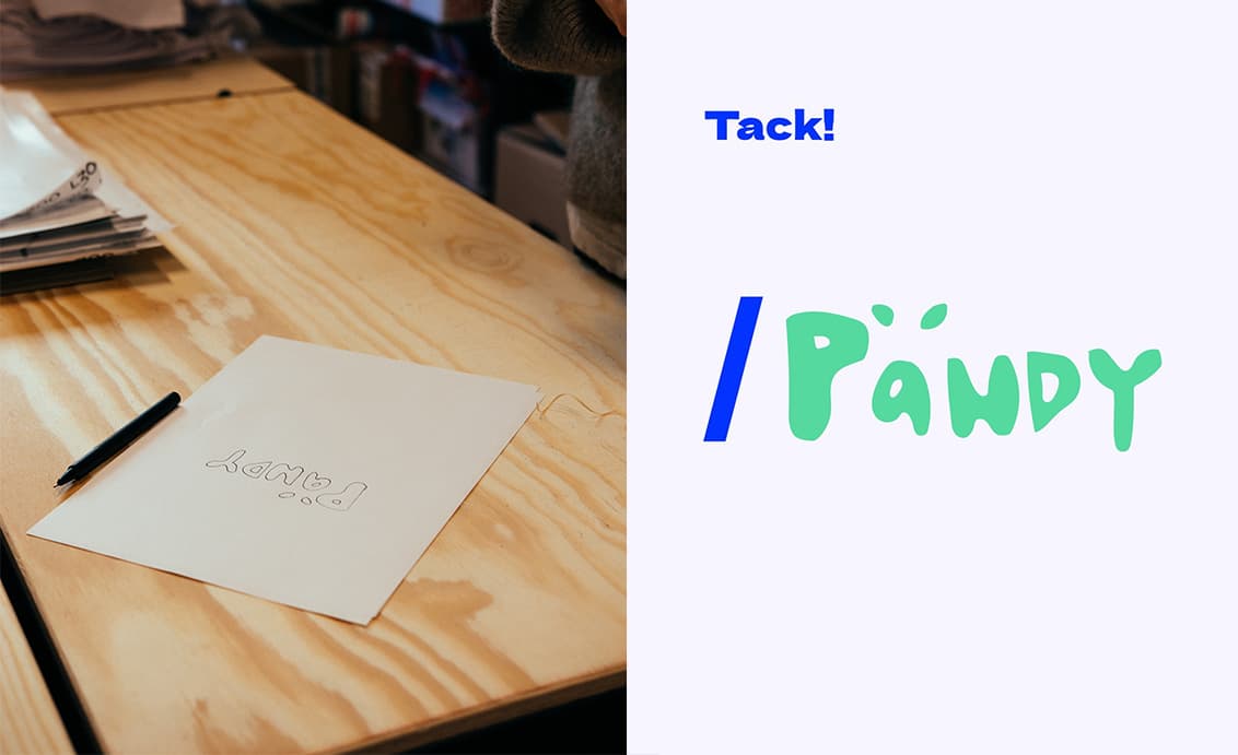 Hand-painted version of the Pandy logo