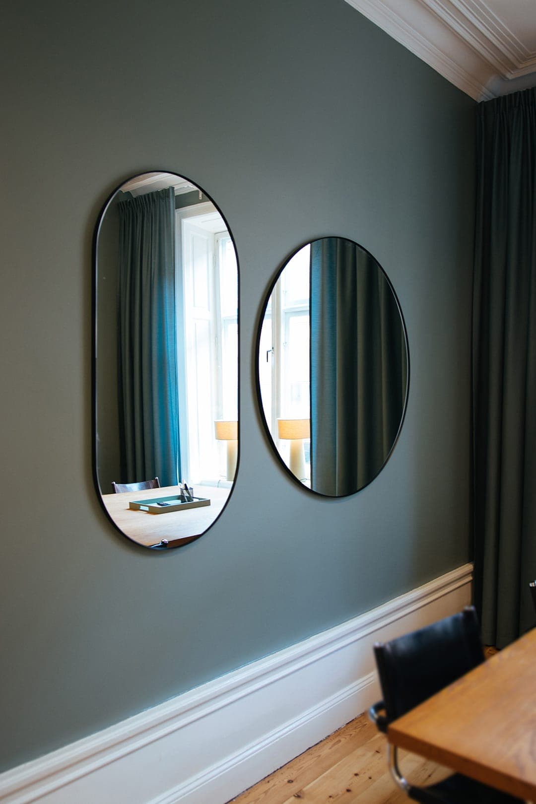 Mirrors mounted on the wall
