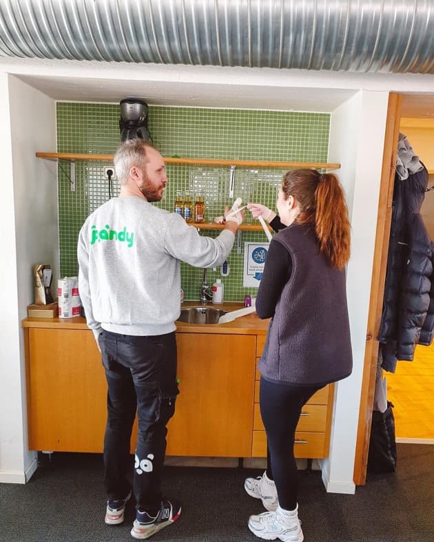 Pandy handyman getting patched up by a customer